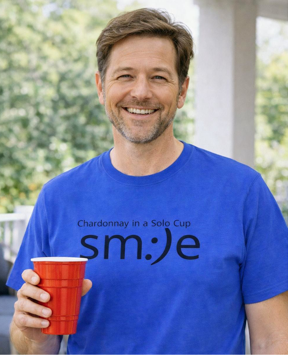 Chardonnay in a Solo Cup | sm:)e Funny Wine Statement Tee