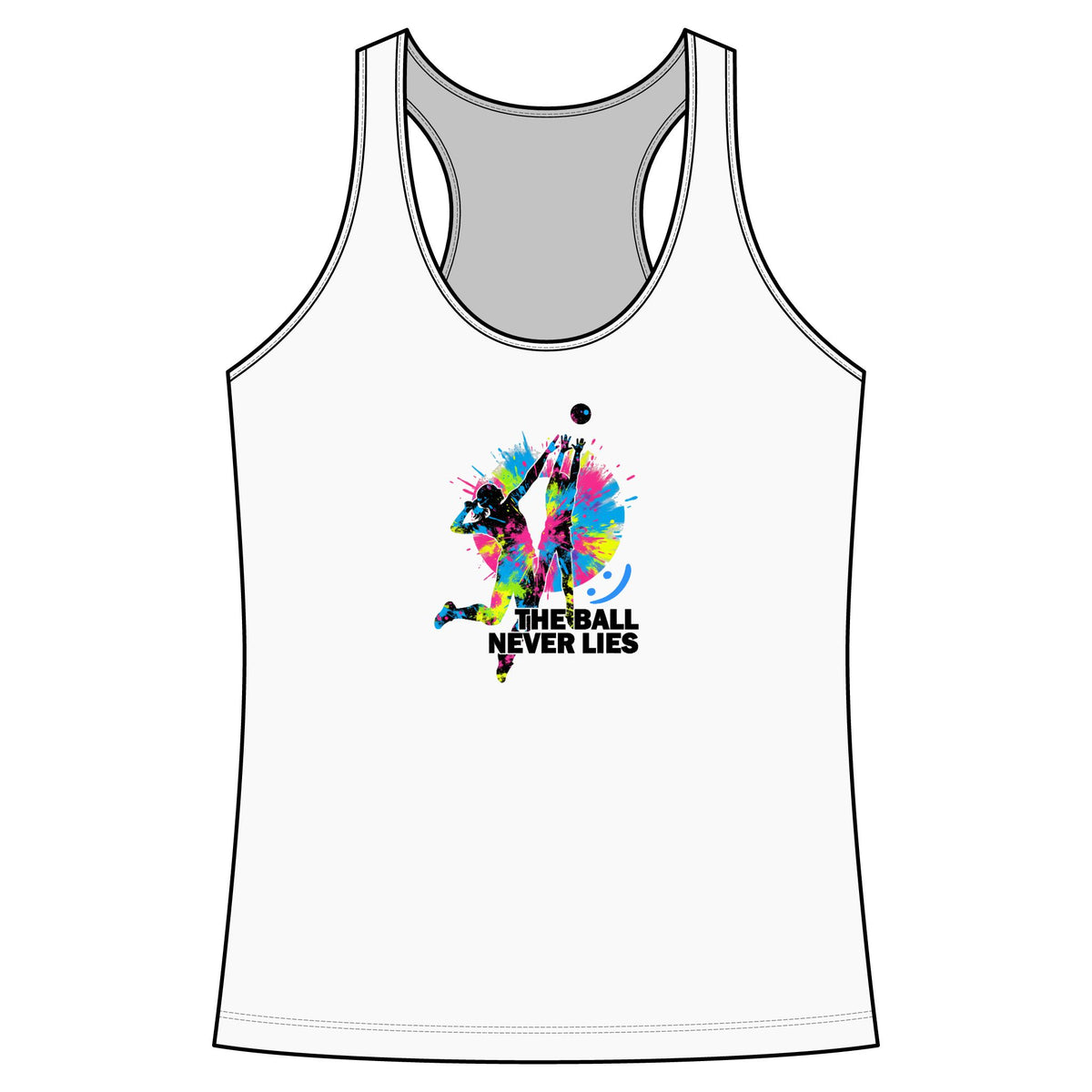 Volleyball Splash Women's Racerback Tank - "The Ball Never Lies"- Moisture wicking