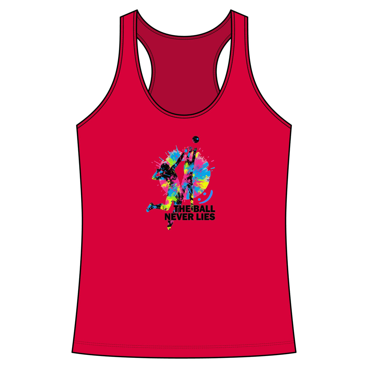 Volleyball Splash Women's Racerback Tank - "The Ball Never Lies"- Moisture wicking