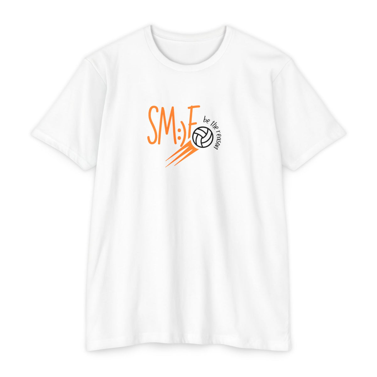 sm:)e Volleyball Enthusiast T-Shirt | Smile Be the Reason | Unisex CVC Jersey | Athletic Streetwear