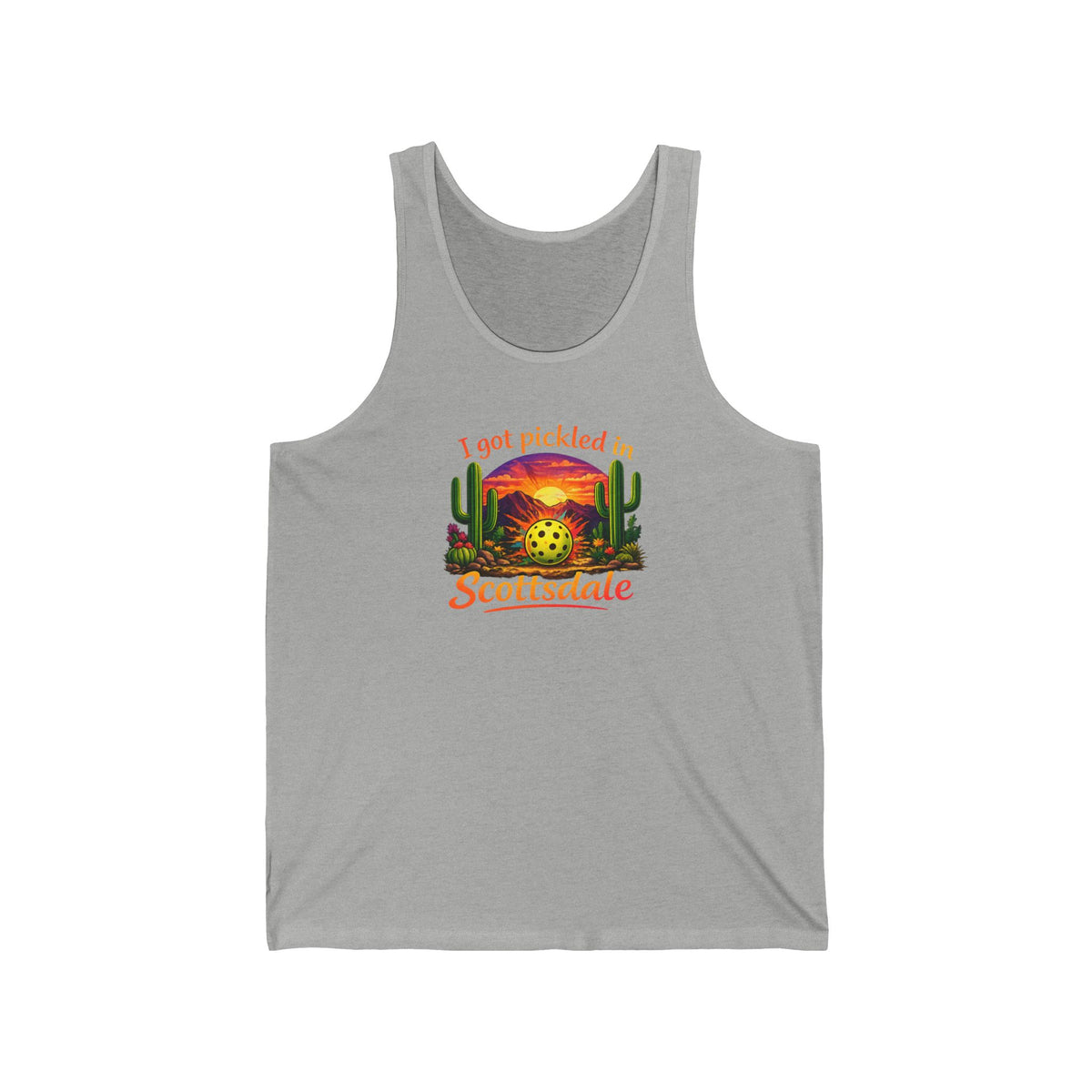Scottsdale Pickleball Sunset Tank Top — "I Got Pickled in Scottsdale"