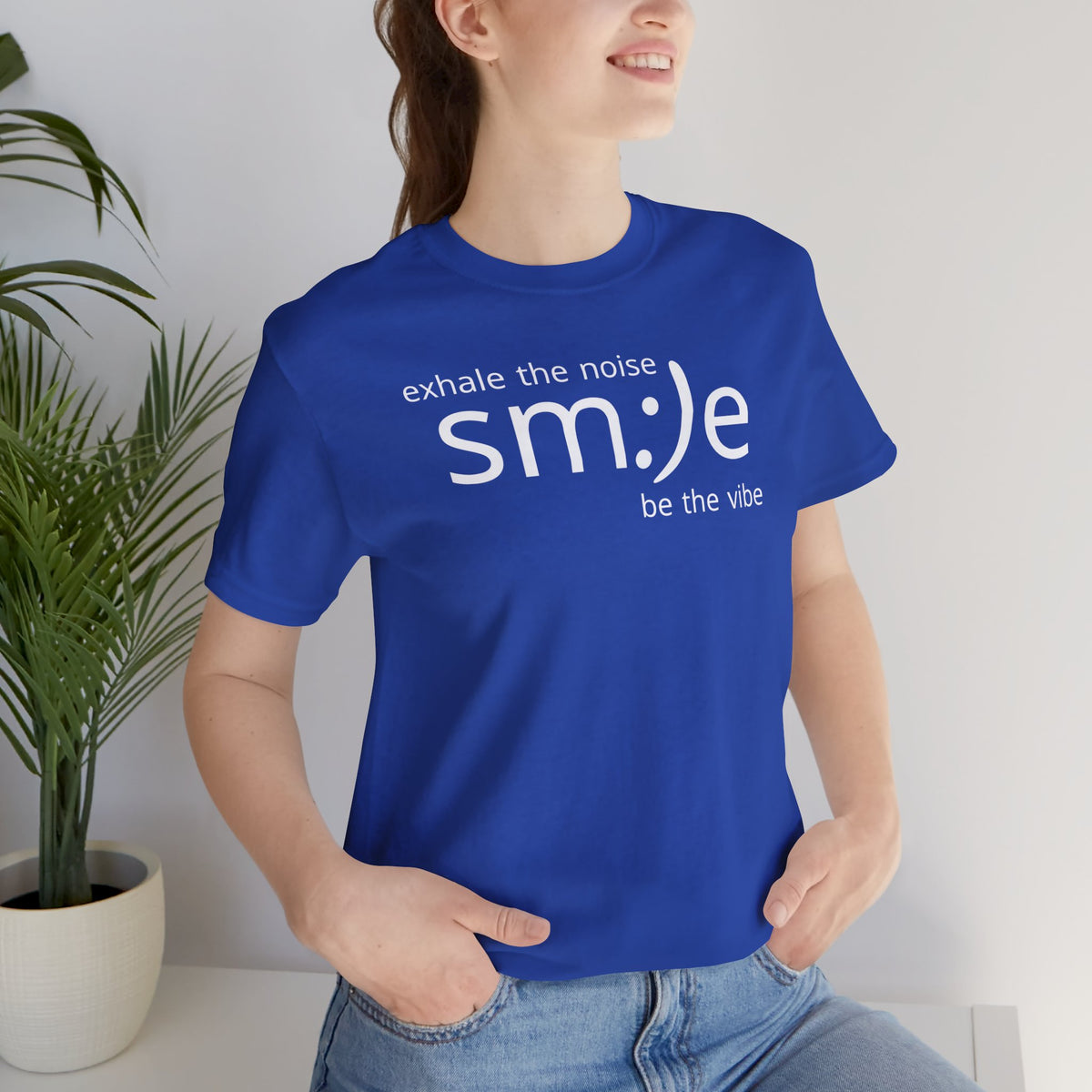 Exhale the Noise Smile Be the Vibe | sm:)e Mindful Streetwear Tee