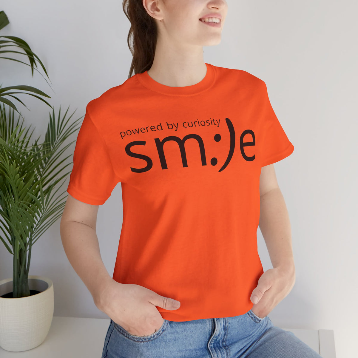 Powered by Curiosity sm:)e T-Shirt | Streetwear Motivational Graphic Tee