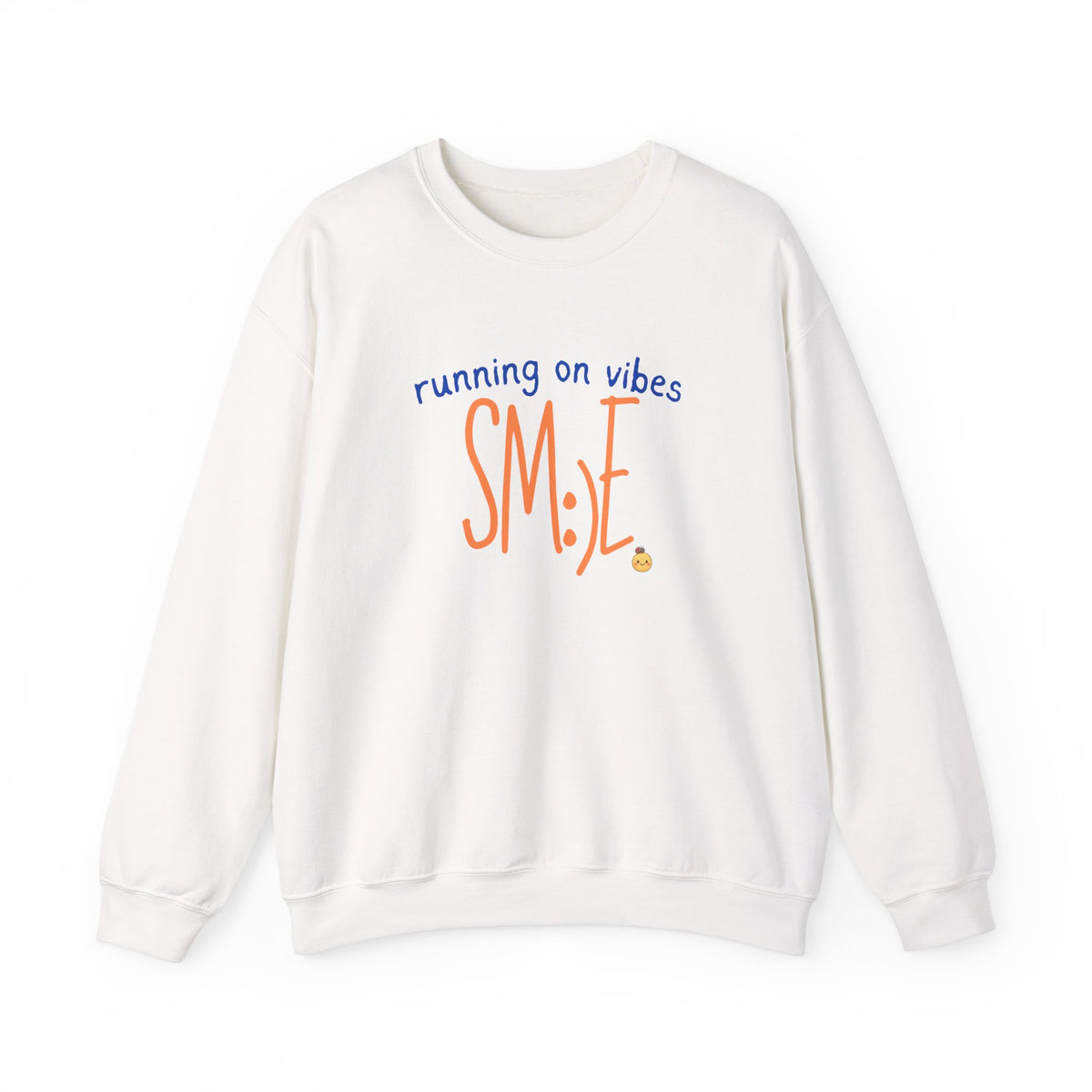 sm:)e Running on Vibes Crewneck Sweatshirt | Positive Energy Streetwear | Cozy Confidence Unisex