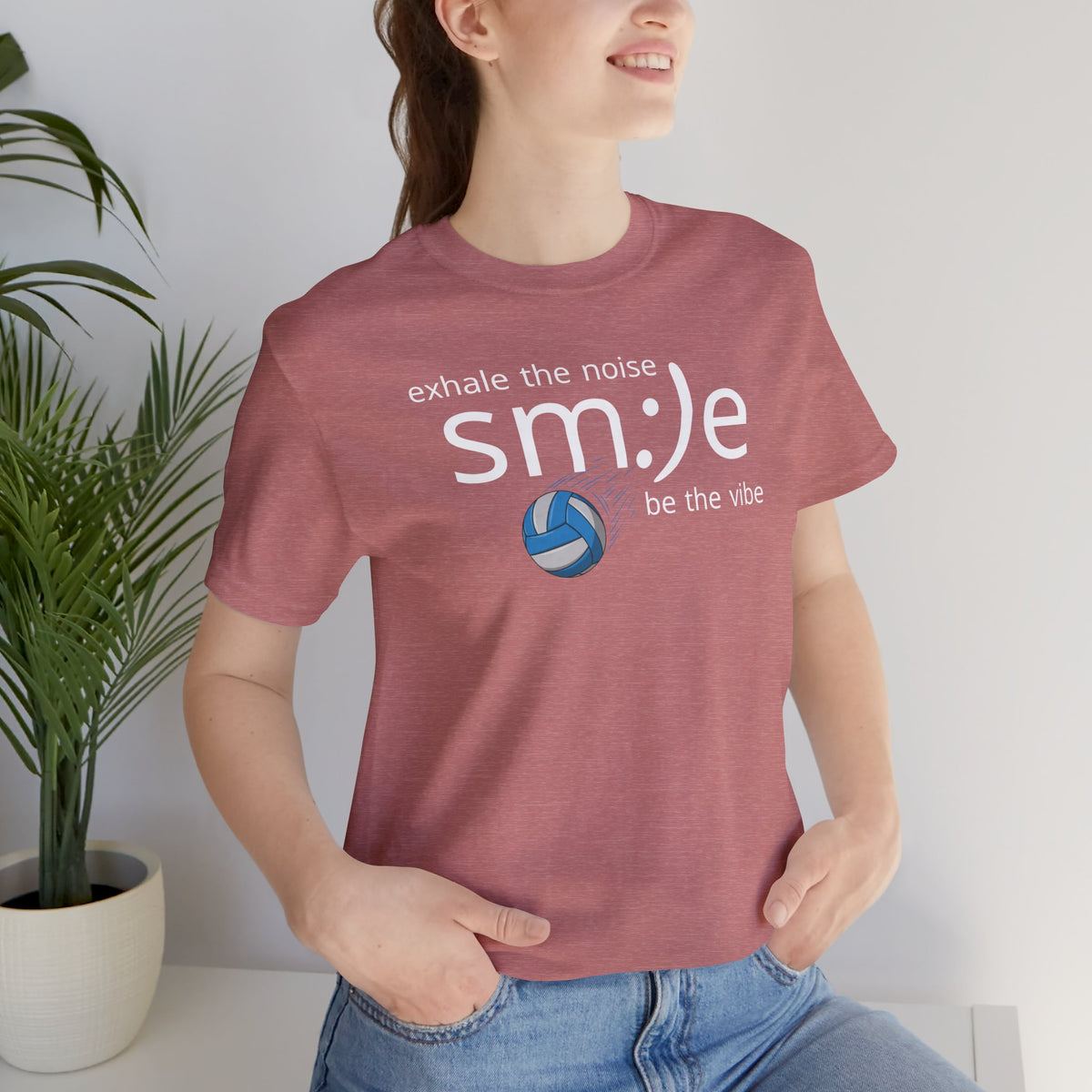 sm:)e Exhale the Noise Volleyball Tee | Athletic Mindful Streetwear | Positive Vibe Court Confidence