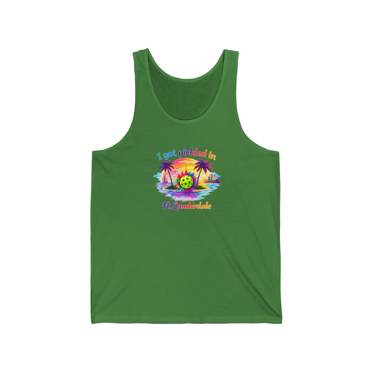 Pickleball Vacation Tank — "I Got Pickled in Ft. Lauderdale" Beach Tank Top