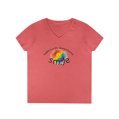 Paddle in the Winners Bucket - Pickleball V-Neck | Funny Statement Tee