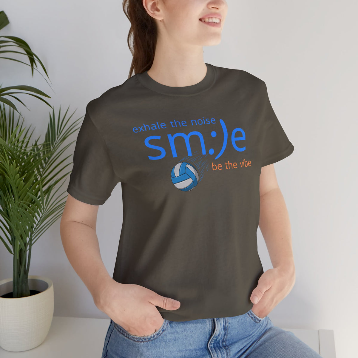Exhale the Noise sm:)e Be the Vibe Volleyball Tee