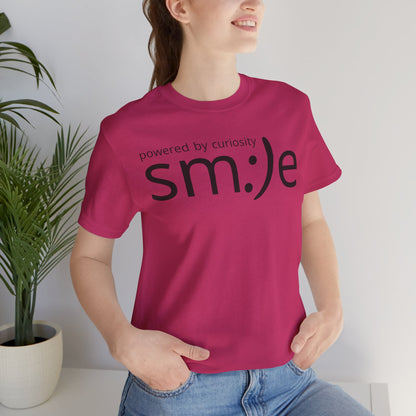 Powered by Curiosity sm:)e T-Shirt | Streetwear Motivational Graphic Tee