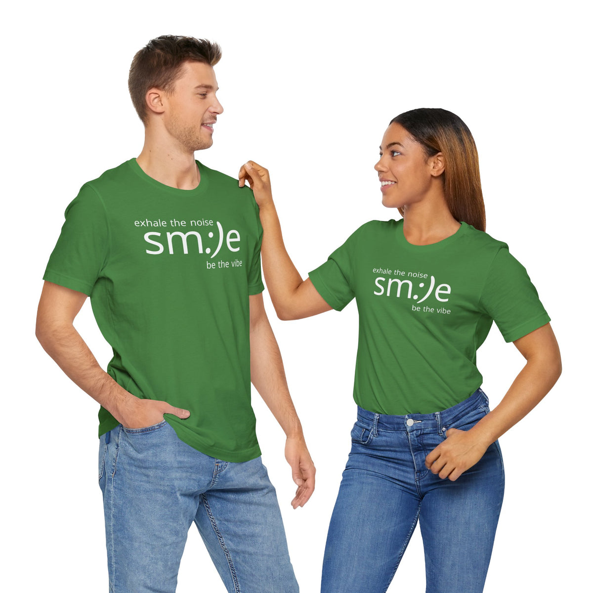 Exhale the Noise Smile Be the Vibe | sm:)e Mindful Streetwear Tee