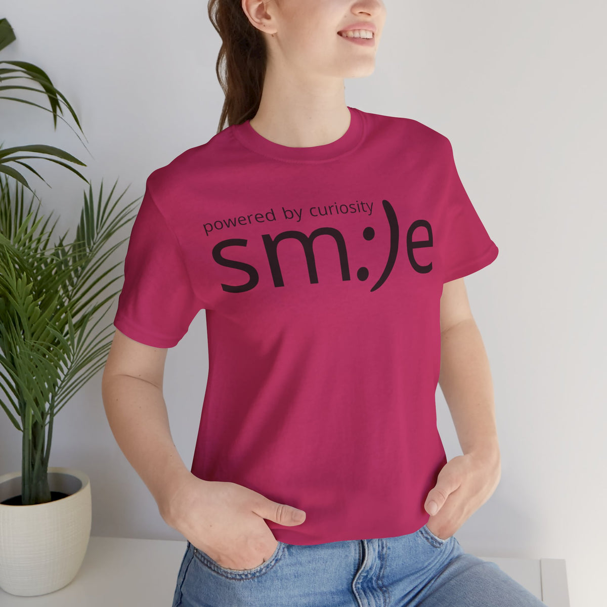sm:)e Powered by Curiosity T-Shirt | Inspirational Unisex Graphic Tee