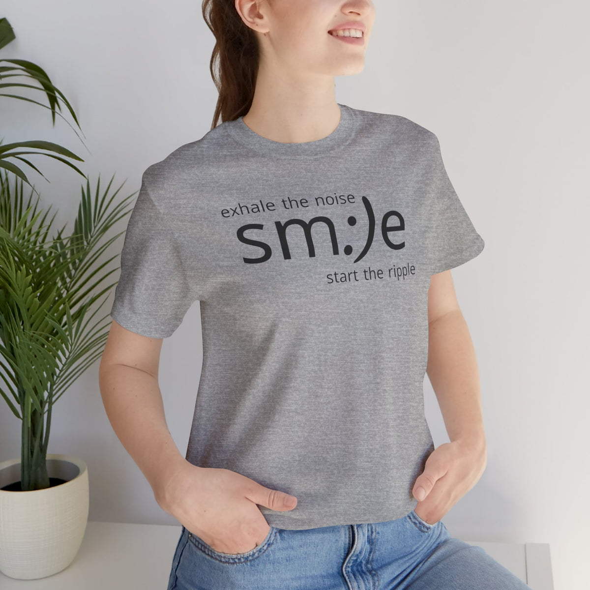 sm:)e Exhale the Noise Start the Ripple Tee | Mindful Action Streetwear | Positive Vibes Graphic Shirt