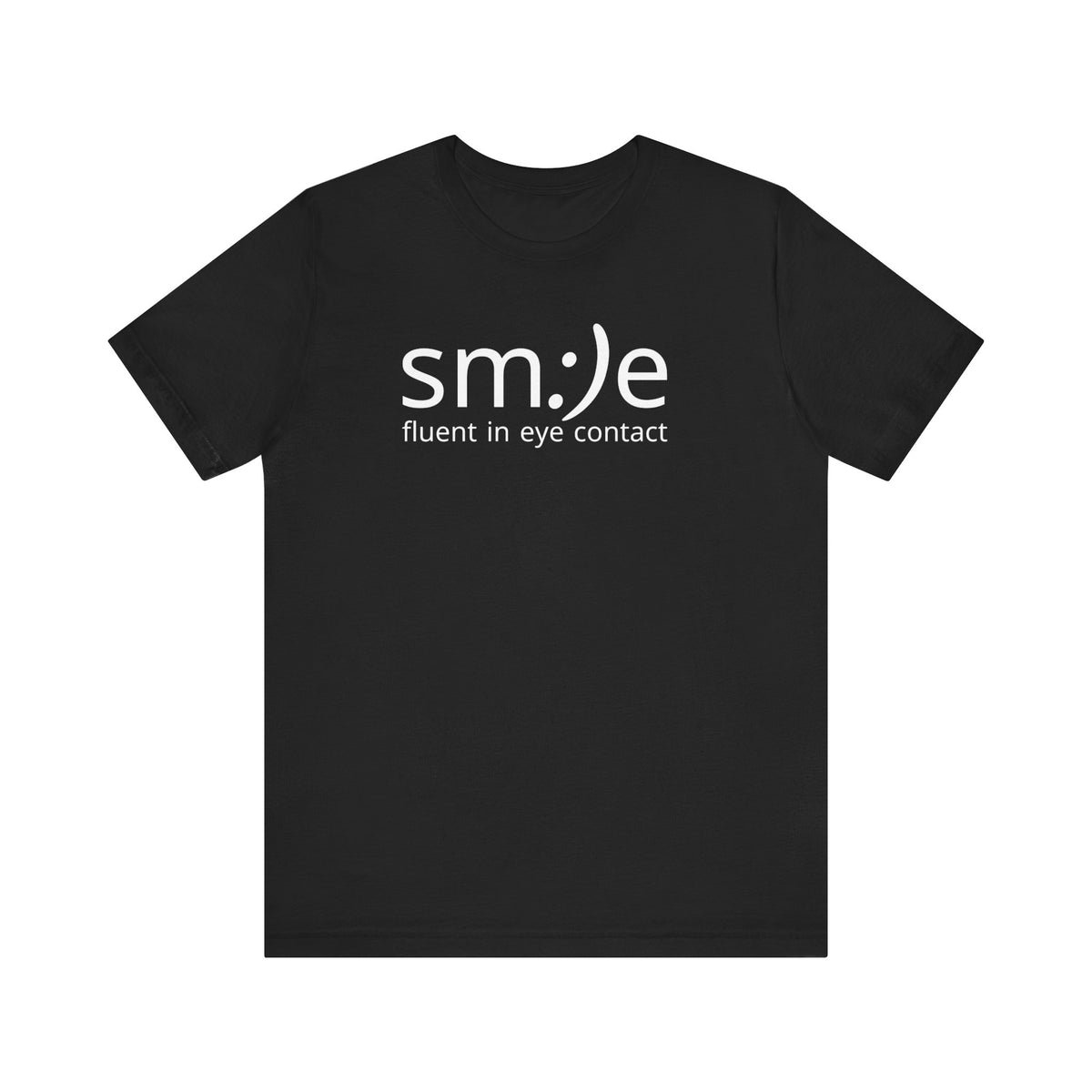 sm:)e Fluent in Eye Contact Jersey Tee | Social Butterfly Streetwear | Funny Connection Gift