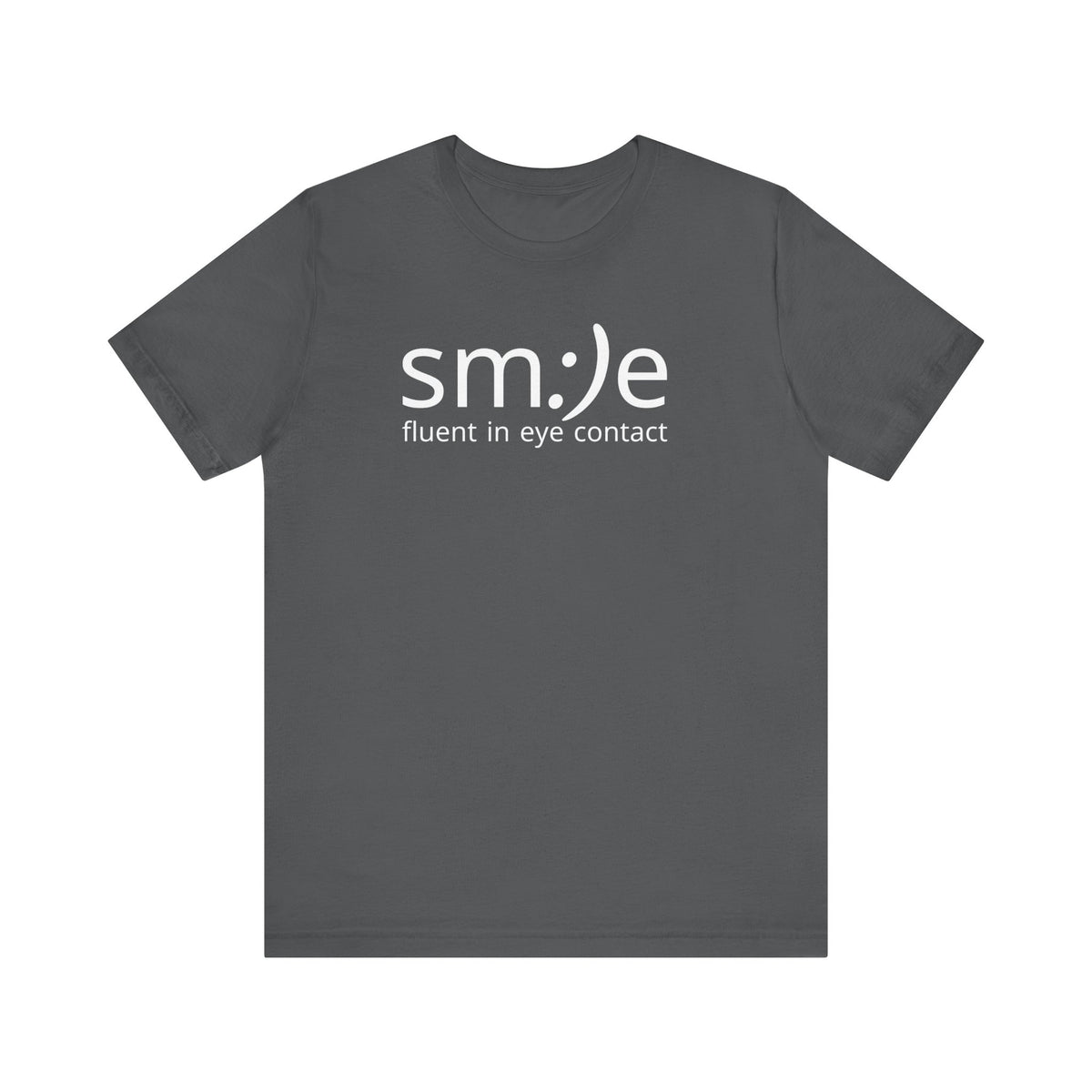 sm:)e Fluent in Eye Contact Jersey Tee | Social Butterfly Streetwear | Funny Connection Gift
