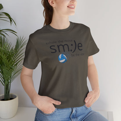 Exhale the Noise sm:)e Be the Vibe Volleyball T-Shirt | Motivational Athletic Statement Tee