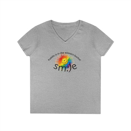 Paddle in the Winners Bucket - Pickleball V-Neck | Funny Statement Tee