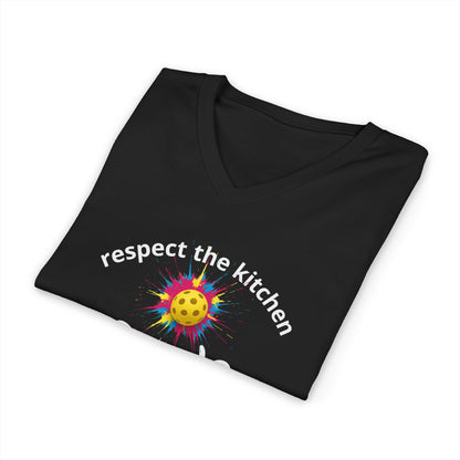 Respect the Kitchen Pickleball Tee | V-Neck Court Statement