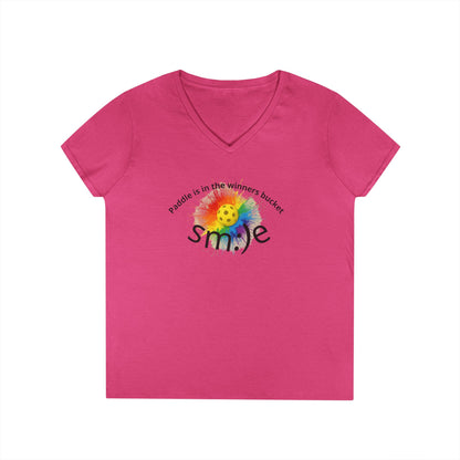 Paddle in the Winners Bucket - Pickleball V-Neck | Funny Statement Tee