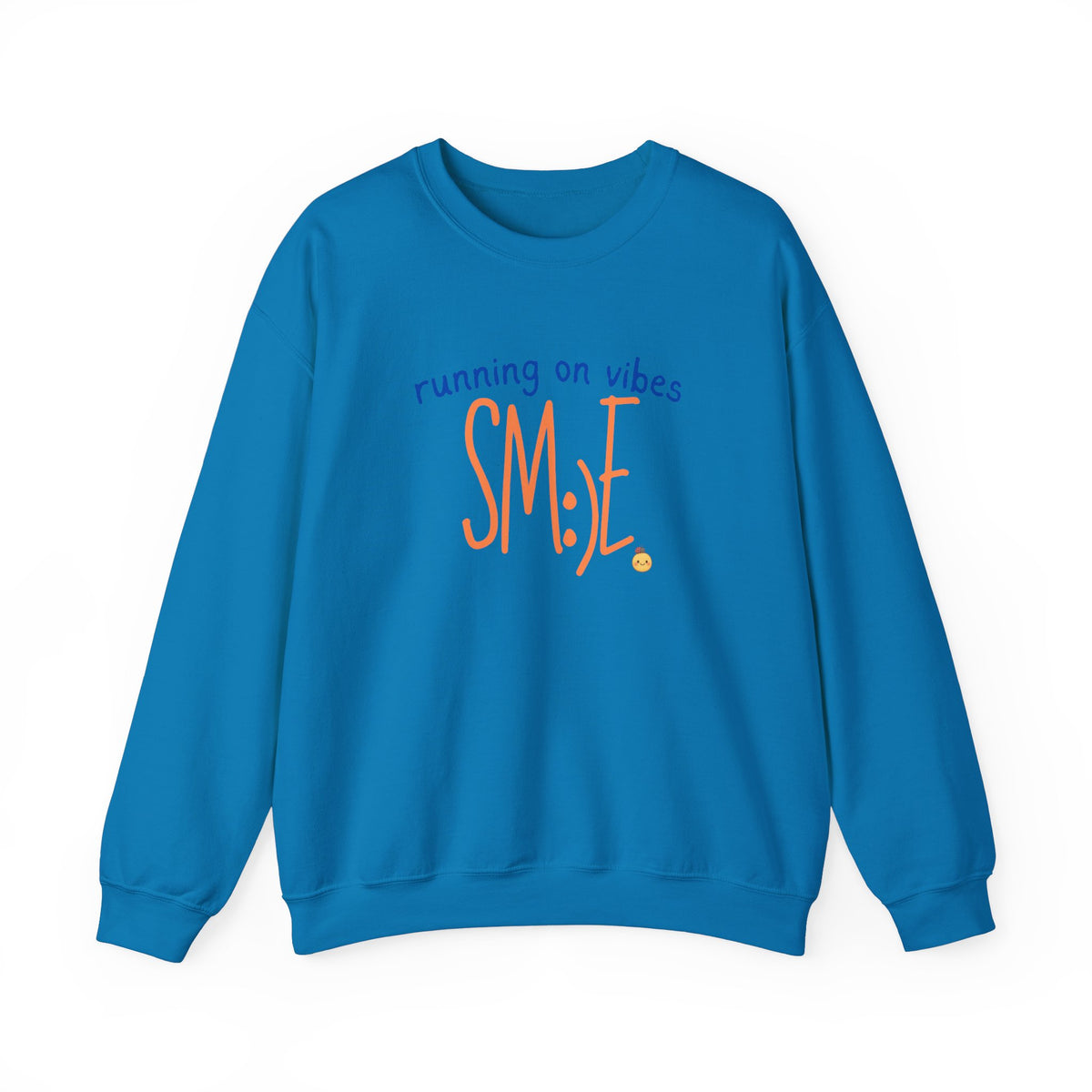 sm:)e Running on Vibes Crewneck Sweatshirt | Positive Energy Streetwear | Cozy Confidence Unisex