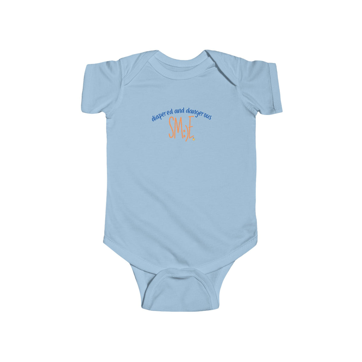 Diapered and Dangerous sm:)e Infant Bodysuit - Funny Baby Statement Onesie, Trendy Toddler Gift