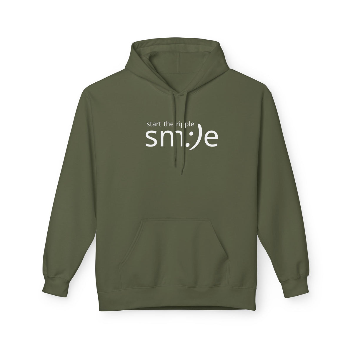 Start the Ripple sm:)e Cozy Fleece Hoodie - Fall Streetwear, Confidence Booster, Unisex Midweight Hoodie
