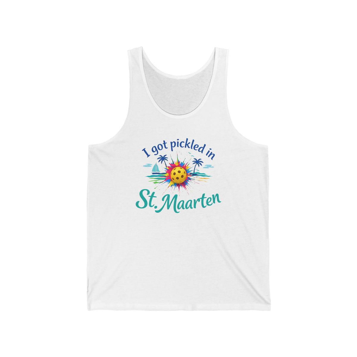 St. Maarten Vacation Tank Top — "I Got Pickled in St. Maarten" Tropical Souvenir