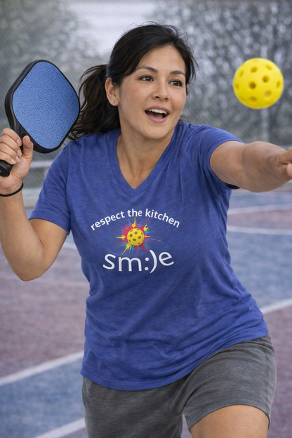 Respect the Kitchen Pickleball Tee | V-Neck Court Statement