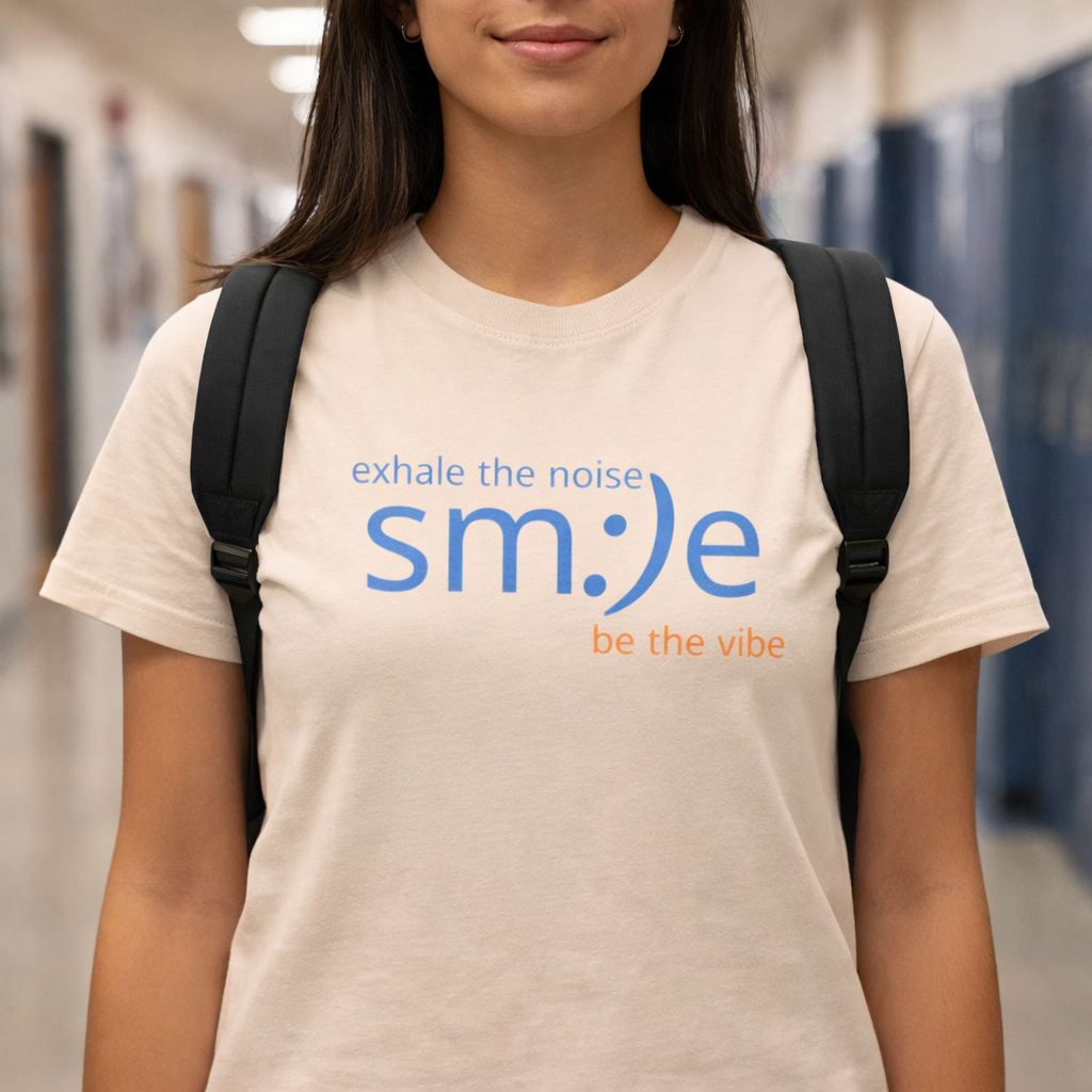 sm:)e Exhale the Noise Be the Vibe Tee | Confidence Streetwear | Unisex Motivational Graphic Shirt