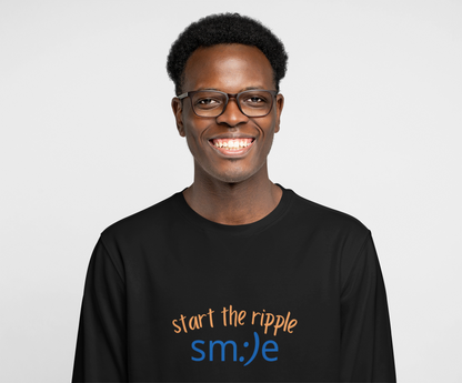 Start the Ripple Long Sleeve Tee - Inspirational Streetwear, Confidence Booster, Unisex Statement Shirt