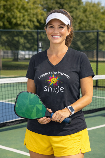 Respect the Kitchen Pickleball Tee | V-Neck Court Statement