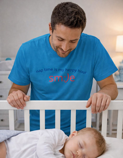 sm:)e Nap Time Is My Happy Hour Tee - Relatable Streetwear, Self-Care Humor, Confidence Booster, Sleep Lover Gift