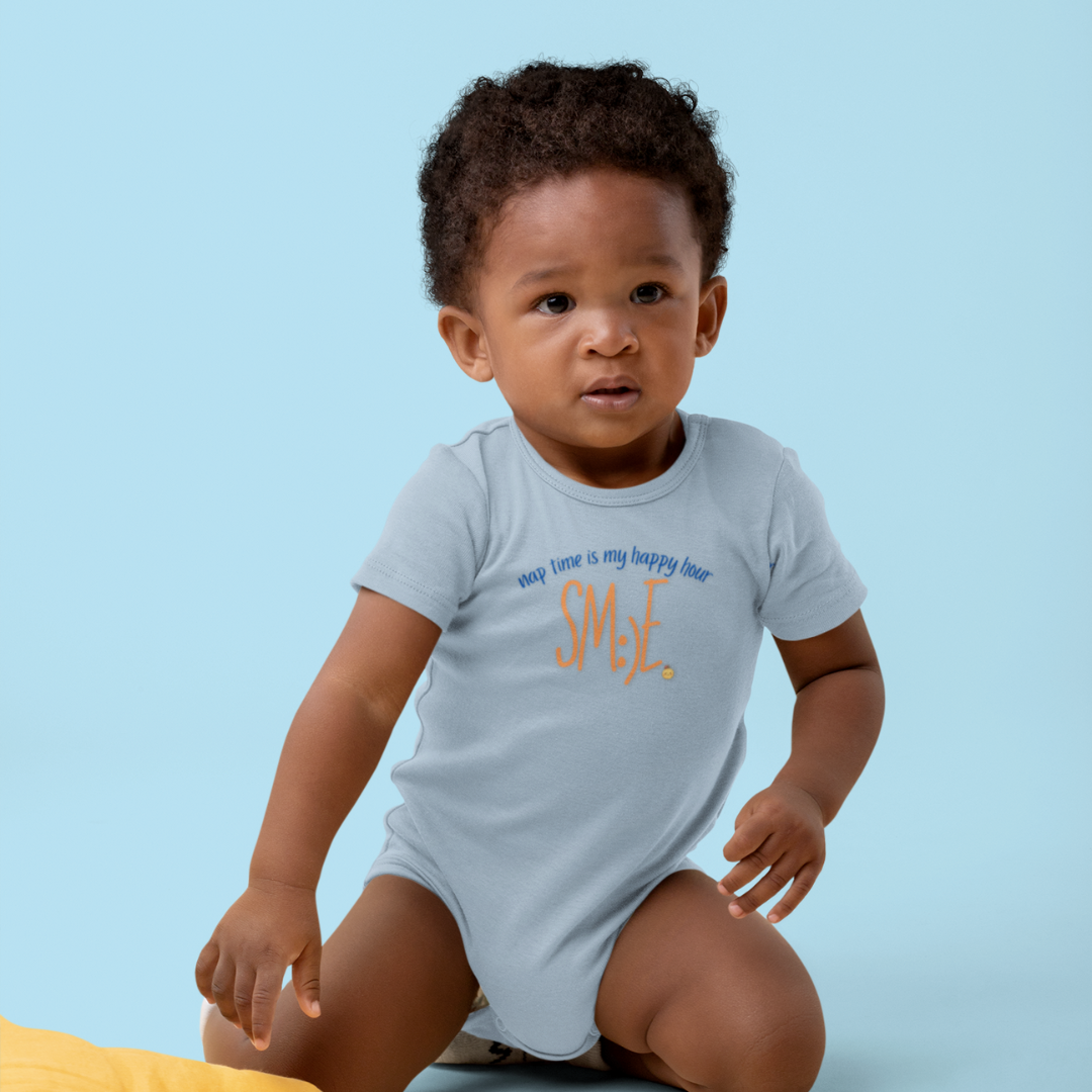 Nap Time Is My Happy Hour sm:)e Infant Bodysuit - Cute Baby Gift, Funny Newborn Outfit, Trendy Toddler Clothing
