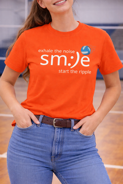 Exhale Noise Sm:)e Start the Ripple Volleyball Tee